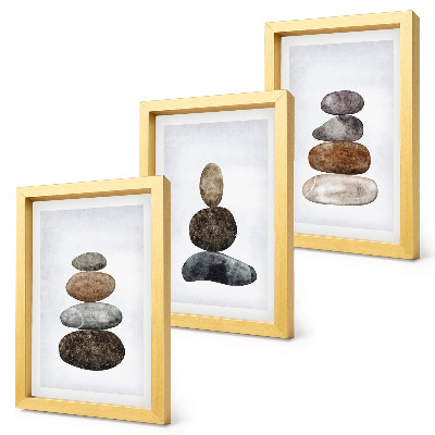 Posterpaket Minimalistisk boho-målning med stenhögar