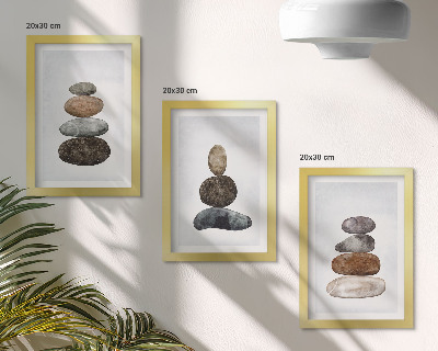Posterpaket Minimalistisk boho-målning med stenhögar