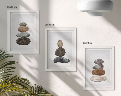 Posterpaket Minimalistisk boho-målning med stenhögar