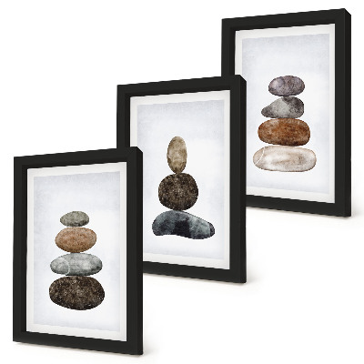 Posterpaket Minimalistisk boho-målning med stenhögar