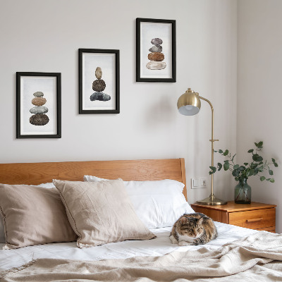 Posterpaket Minimalistisk boho-målning med stenhögar