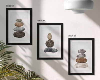 Posterpaket Minimalistisk boho-målning med stenhögar