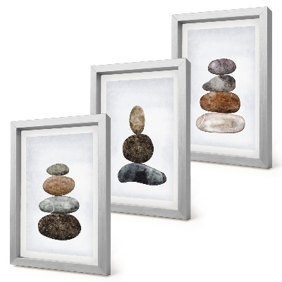 Posterpaket Minimalistisk boho-målning med stenhögar