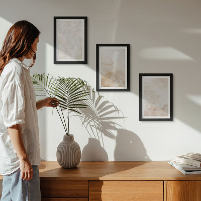 Tavelvägg med 3 tavlor Moderna texturer i ljusa pastellfärger