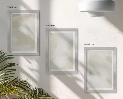 Triptyk med ram ljusa abstrakta målningar i bohemisk stil på duk