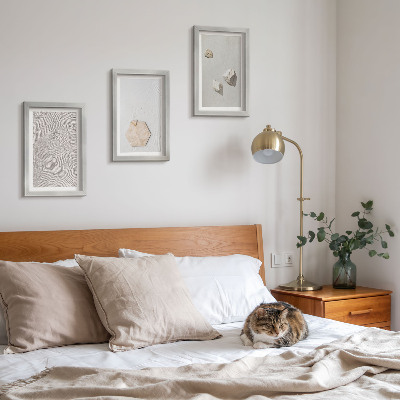 Tavelvägg med 3 tavlor Lätta texturer på sanden, delikat boho-stil