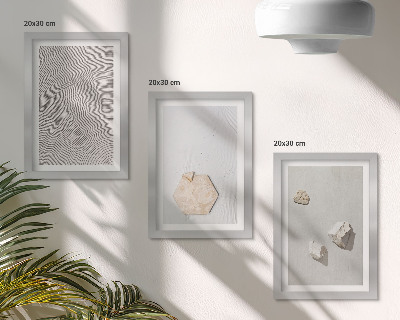 Tavelvägg med 3 tavlor Lätta texturer på sanden, delikat boho-stil