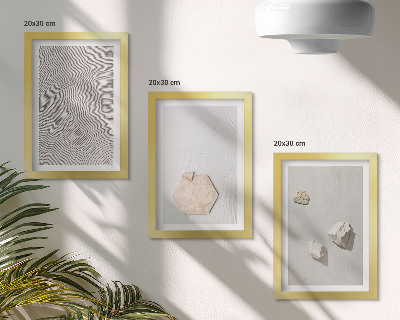 Tavelvägg med 3 tavlor Lätta texturer på sanden, delikat boho-stil