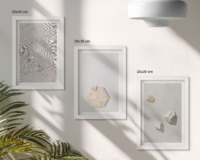 Tavelvägg med 3 tavlor Lätta texturer på sanden, delikat boho-stil
