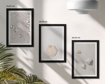 Tavelvägg med 3 tavlor Lätta texturer på sanden, delikat boho-stil