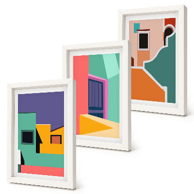 Posterpaket Färgglada illustrationer av staden i modern stil