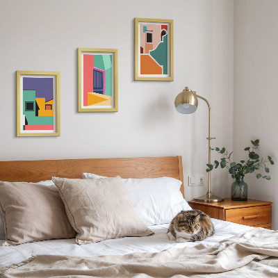 Posterpaket Färgglada illustrationer av staden i modern stil