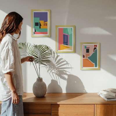 Posterpaket Färgglada illustrationer av staden i modern stil
