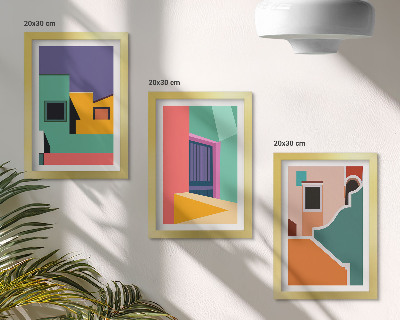 Posterpaket Färgglada illustrationer av staden i modern stil