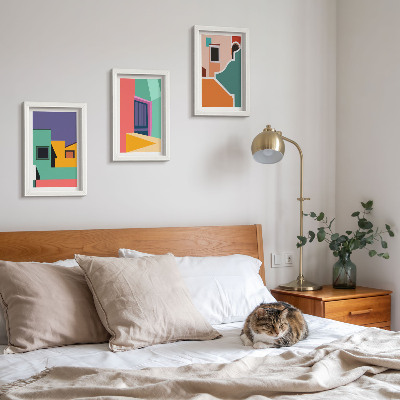 Posterpaket Färgglada illustrationer av staden i modern stil