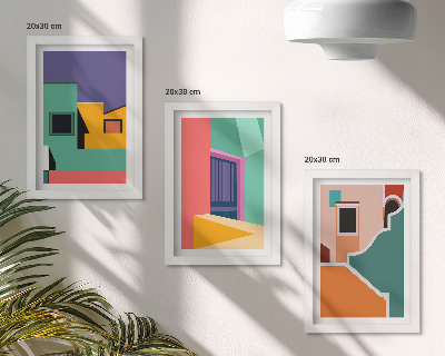 Posterpaket Färgglada illustrationer av staden i modern stil