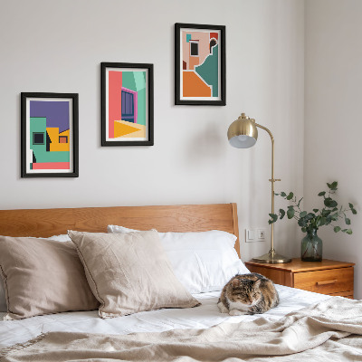 Posterpaket Färgglada illustrationer av staden i modern stil