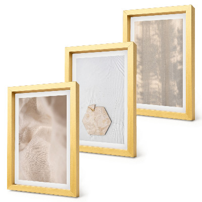 Triptyk tavla med ram Subtila texturer i en naturlig boho-stil