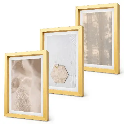 Triptyk med ram subtila texturer i naturlig boho-stil