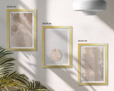 Triptyk tavla med ram Subtila texturer i en naturlig boho-stil
