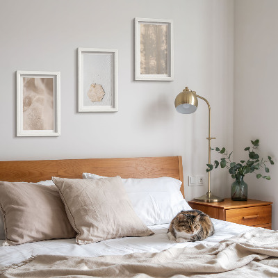 Triptyk tavla med ram Subtila texturer i en naturlig boho-stil