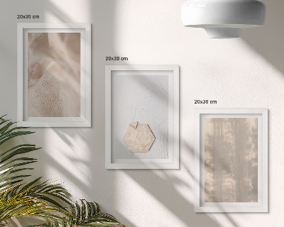 Triptyk tavla med ram Subtila texturer i en naturlig boho-stil