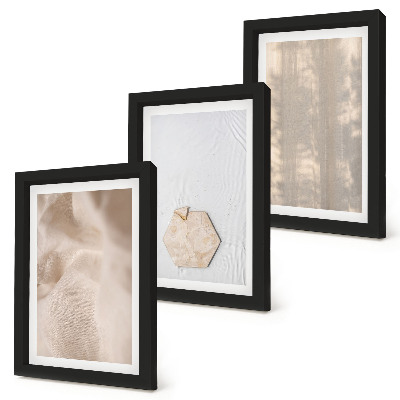 Triptyk tavla med ram Subtila texturer i en naturlig boho-stil