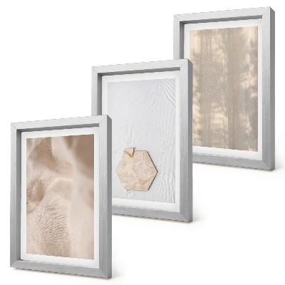 Triptyk tavla med ram Subtila texturer i en naturlig boho-stil