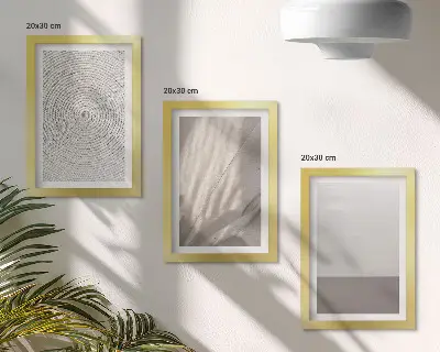 Tavelvägg med 3 tavlor med delikata naturliga texturer i boho-stil