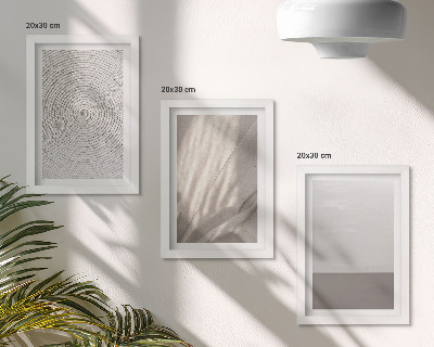 Tavelvägg med 3 tavlor Delikata naturliga texturer i boho-stil