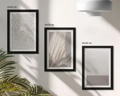 Tavelvägg med 3 tavlor med delikata naturliga texturer i boho-stil