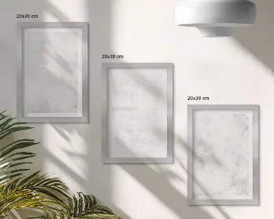 Tavelvägg med 3 tavlor vita fläckar på minimalistisk canvas