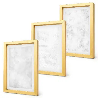 Tavelvägg med 3 tavlor vita fläckar på minimalistisk canvas