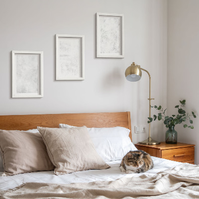 Tavelvägg med 3 tavlor Vita fläckar på minimalistiska bakgrunder av duk