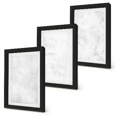 Tavelvägg med 3 tavlor vita fläckar på minimalistisk canvas