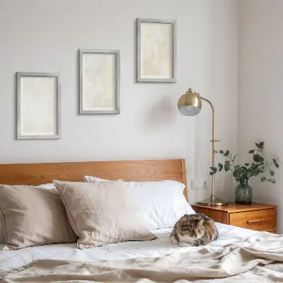 Triptyk med ram ljusa texturerade penseldrag