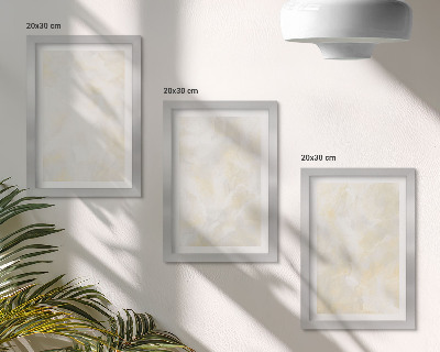 Triptyk tavla med ram Ljusa texturerade penseldrag design