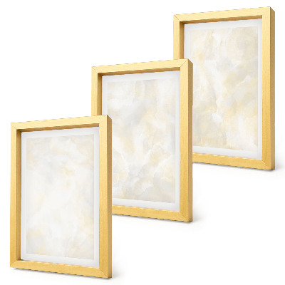 Triptyk tavla med ram Ljusa texturerade penseldrag design