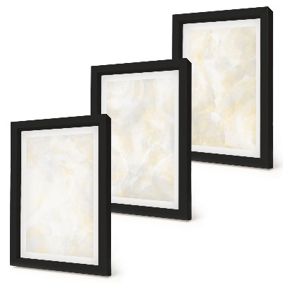 Triptyk tavla med ram Ljusa texturerade penseldrag design