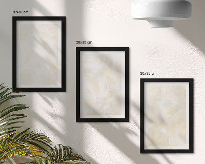 Triptyk tavla med ram Ljusa texturerade penseldrag design
