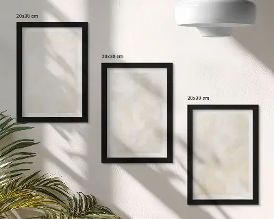Triptyk med ram ljusa texturerade penseldrag