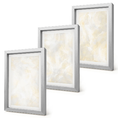 Triptyk tavla med ram Ljusa texturerade penseldrag design