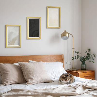 Tavelvägg med 3 tavlor Strukturer i olika nyanser av minimalism