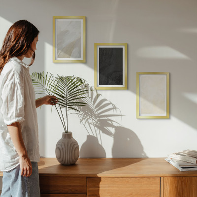 Tavelvägg med 3 tavlor Strukturer i olika nyanser av minimalism