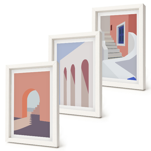 Posterpaket Illustrationer av urban arkitektur i minimalistisk stil