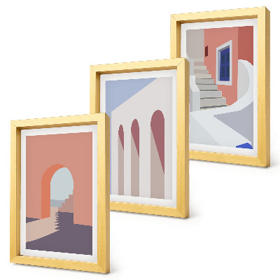 Posterpaket Illustrationer av urban arkitektur i minimalistisk stil