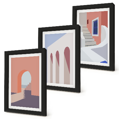 Posterpaket Illustrationer av urban arkitektur i minimalistisk stil