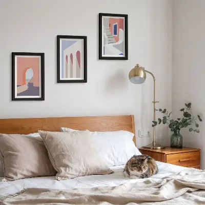 Posterpaket med illustrationer av urban arkitektur i minimalistisk stil
