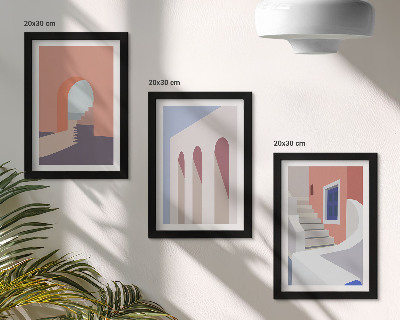 Posterpaket Illustrationer av urban arkitektur i minimalistisk stil