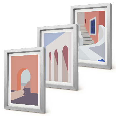 Posterpaket Illustrationer av urban arkitektur i minimalistisk stil